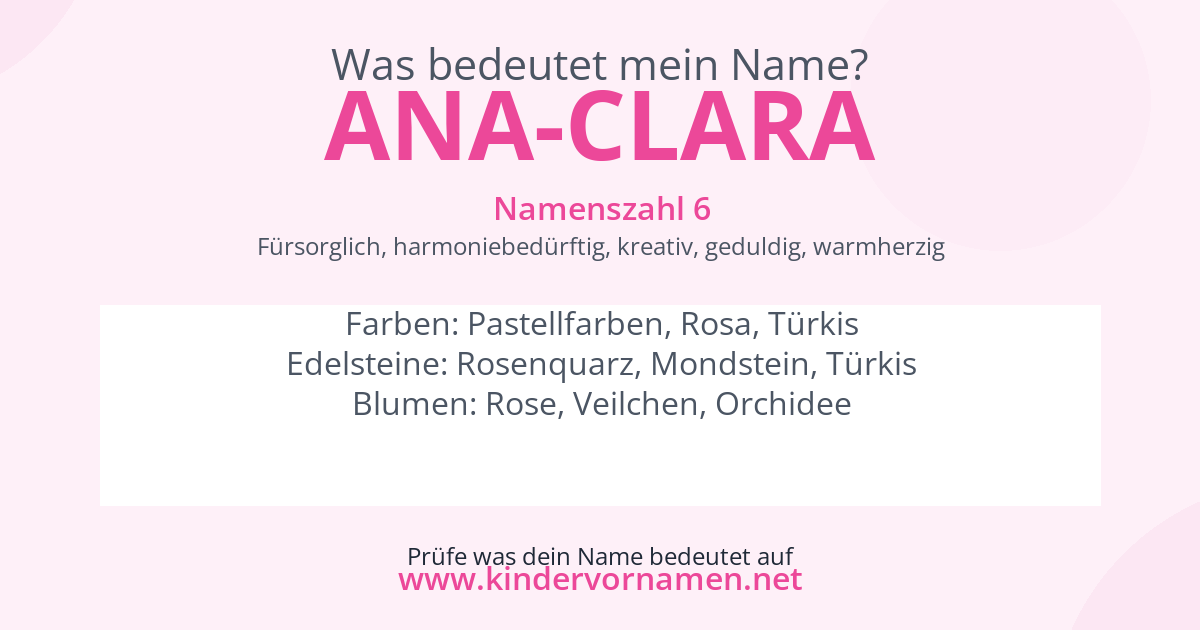 Was bedeutet der Name Ana-Clara?