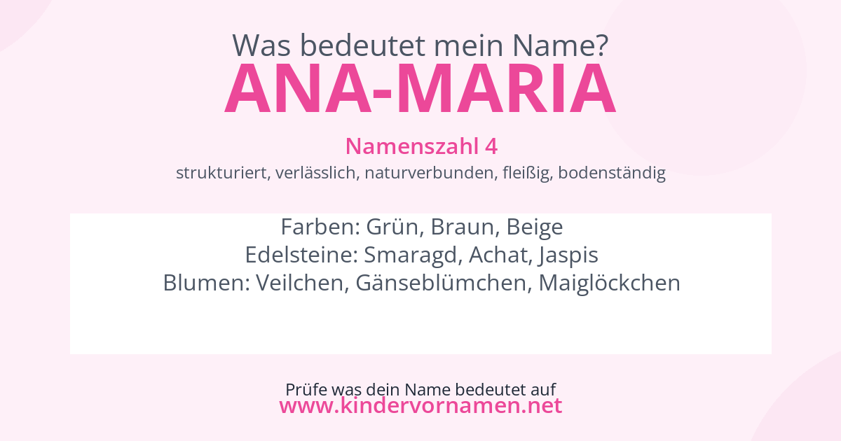 Was bedeutet der Name Ana-Maria?