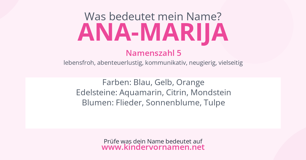 Was bedeutet der Name Ana-Marija?