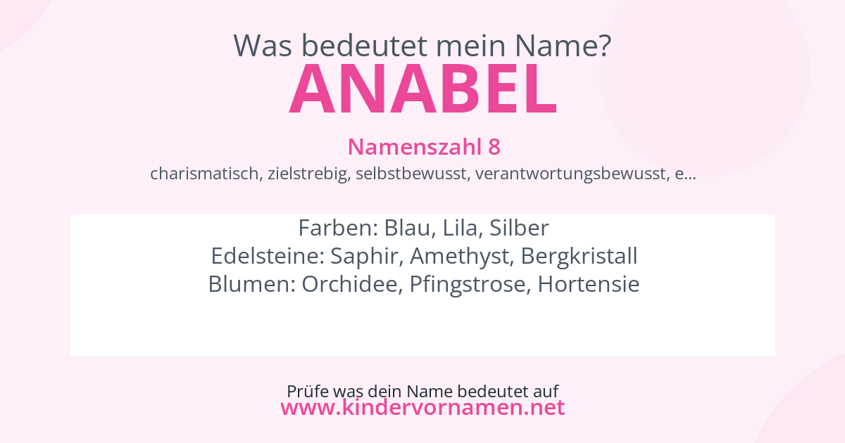 Was bedeutet der Name Anabel?