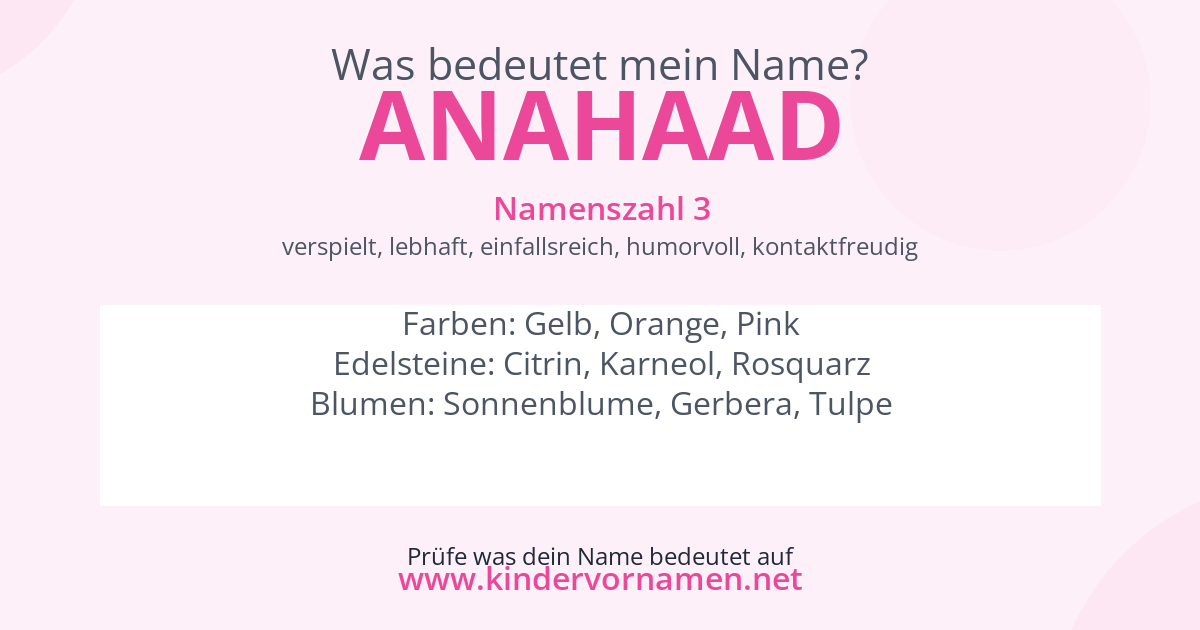 Was bedeutet der Name Anahaad?