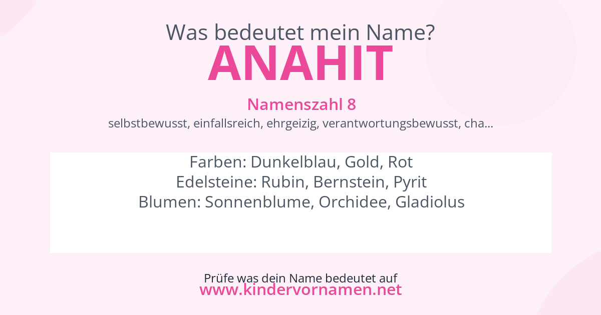 Was bedeutet der Name Anahit?