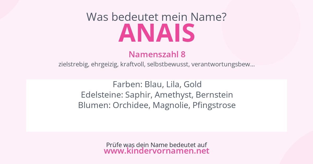 Was bedeutet der Name Anais?