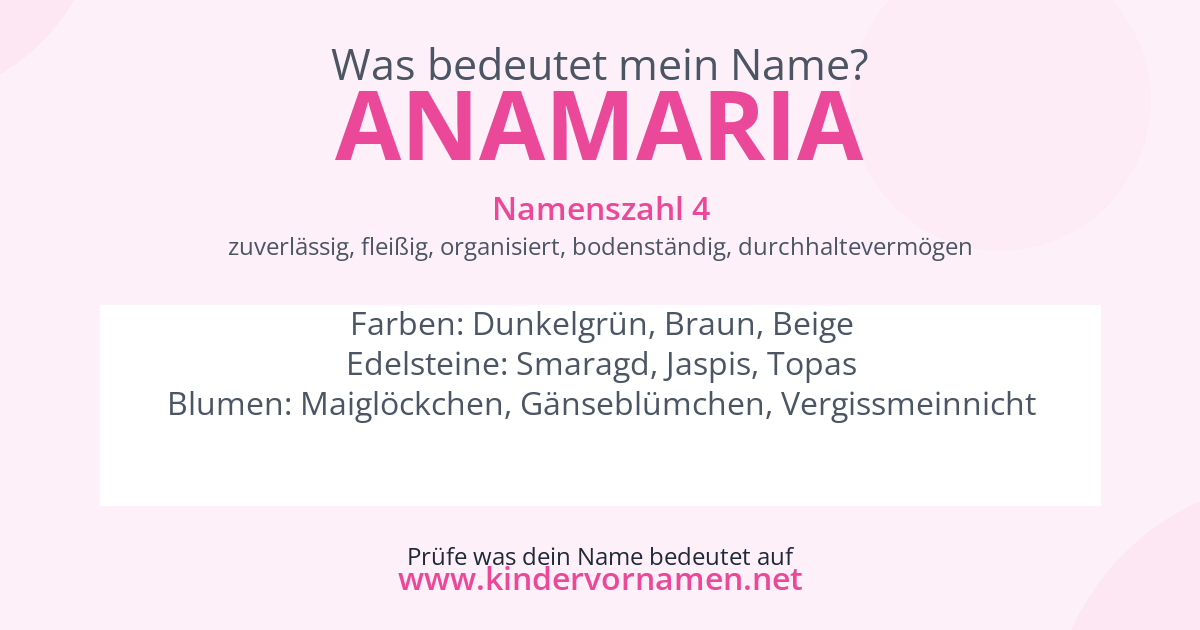 Was bedeutet der Name Anamaria?