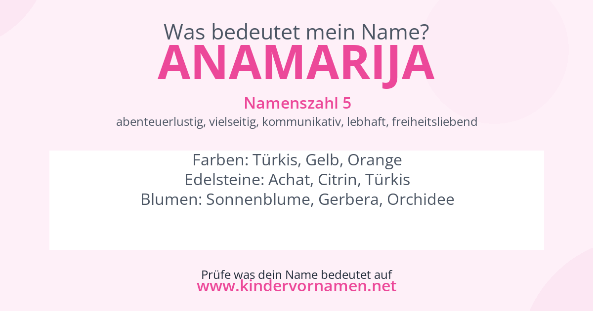 Was bedeutet der Name Anamarija?