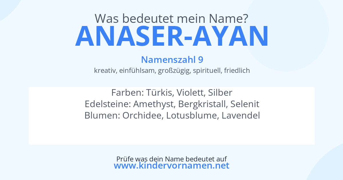 Was bedeutet der Name Anaser-Ayan?