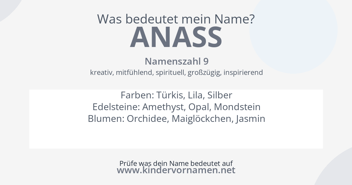 Was bedeutet der Name Anass?