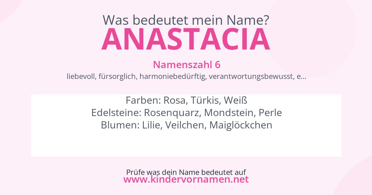 Was bedeutet der Name Anastacia?