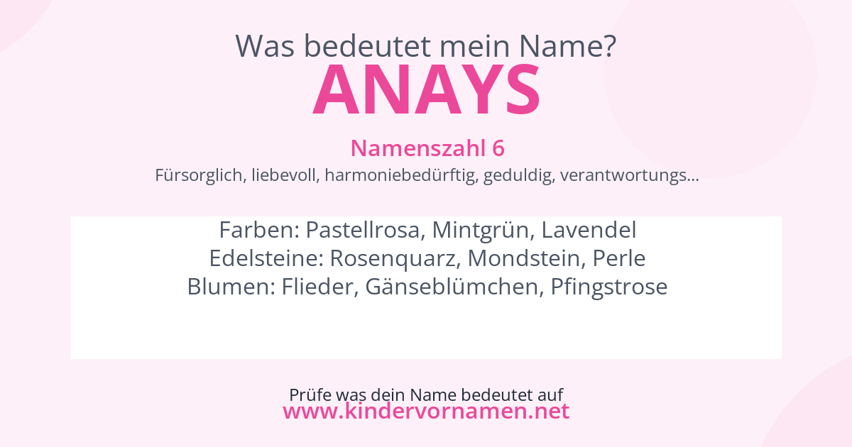 Was bedeutet der Name Anays?