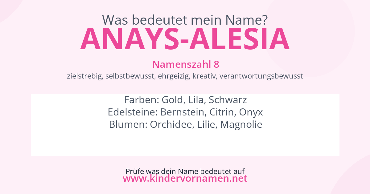 Was bedeutet der Name Anays-Alesia?