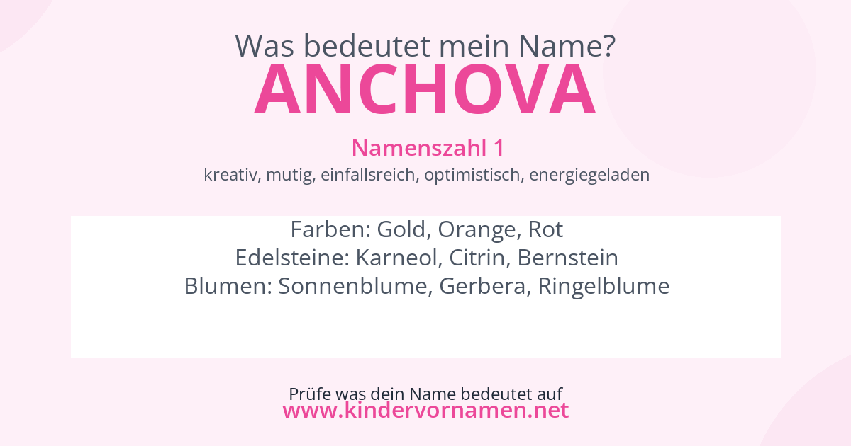 Was bedeutet der Name Anchova?