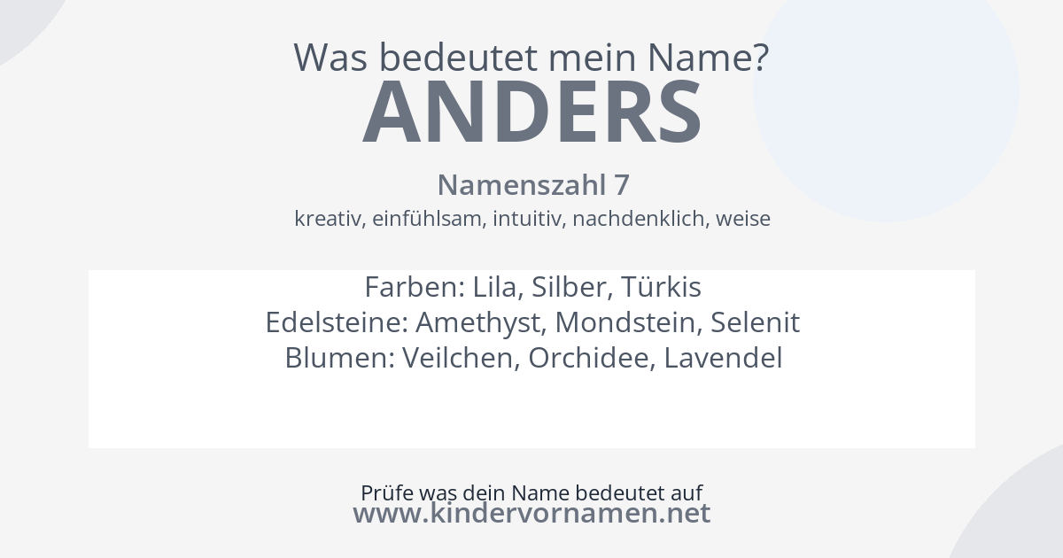 Was bedeutet der Name Anders?