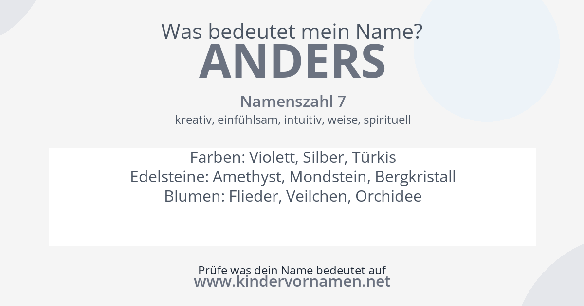 Was bedeutet der Name Anders?