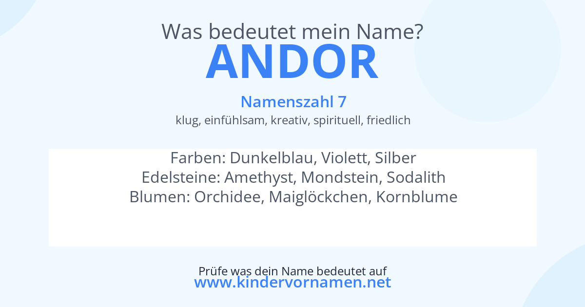 Was bedeutet der Name Andor?