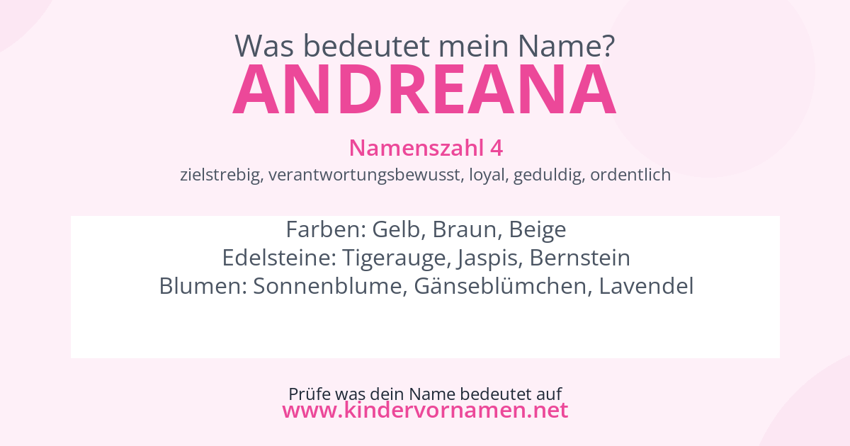 Was bedeutet der Name Andreana?