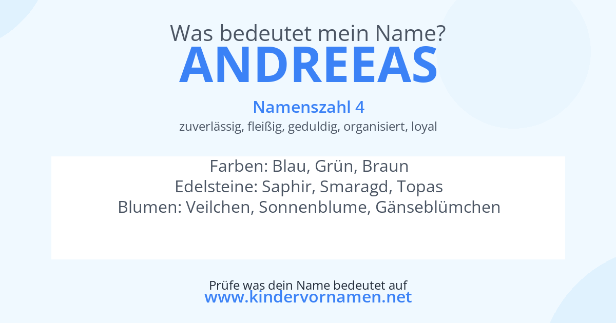 Was bedeutet der Name Andreeas?