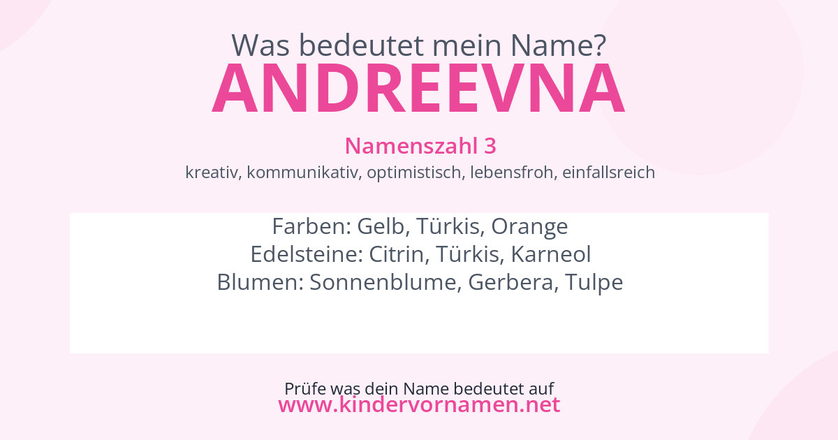 Was bedeutet der Name Andreevna?