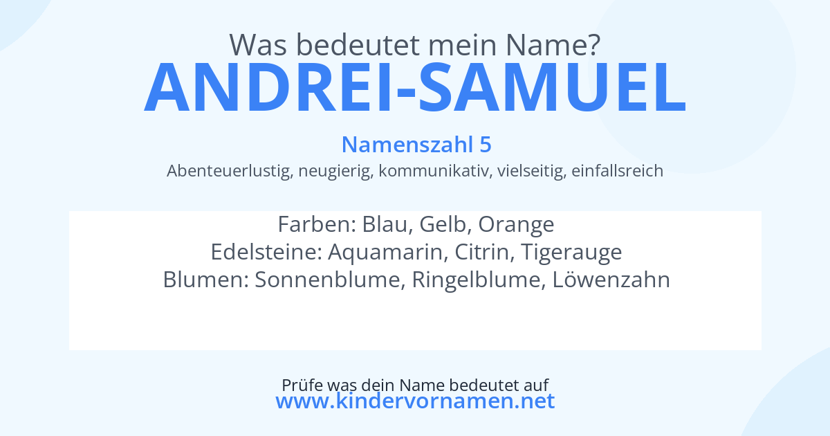 Was bedeutet der Name Andrei-Samuel?
