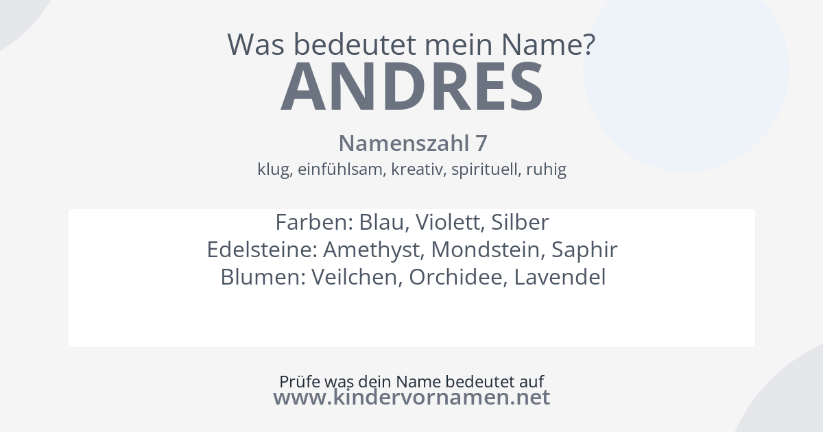 Was bedeutet der Name Andres?