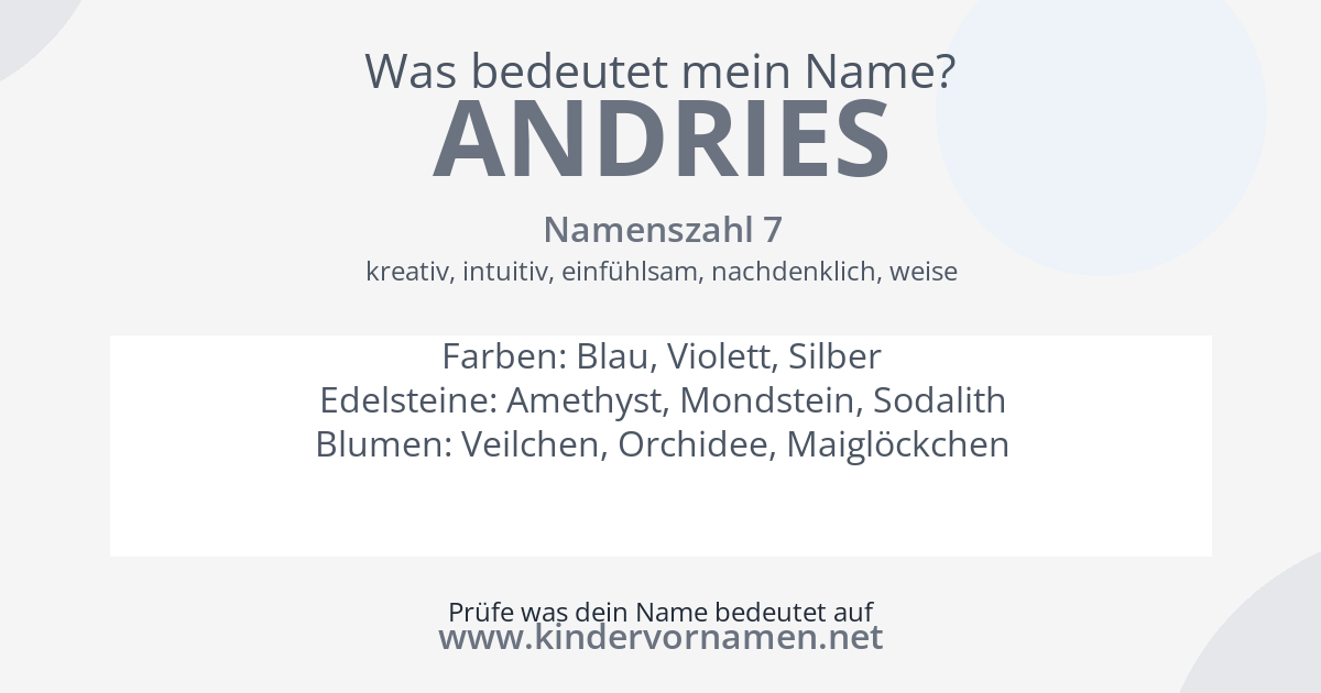 Was bedeutet der Name Andries?
