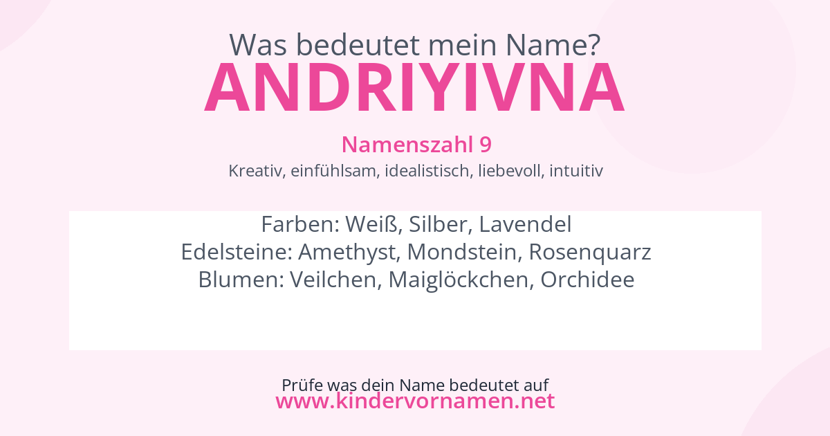 Was bedeutet der Name Andriyivna?