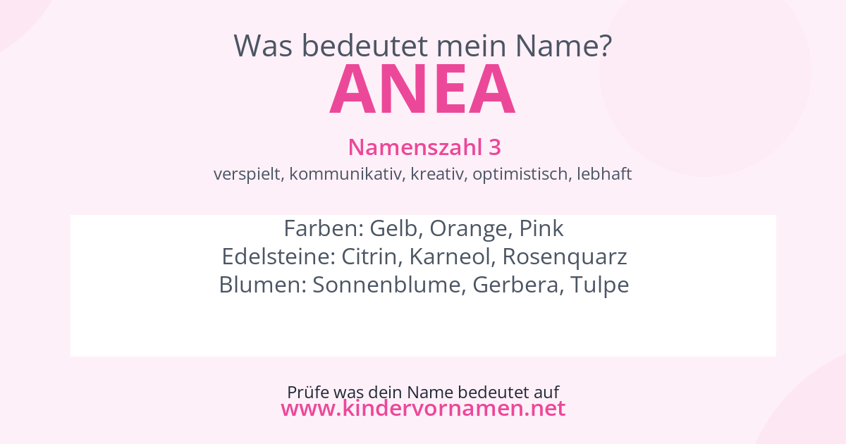 Was bedeutet der Name Anea?