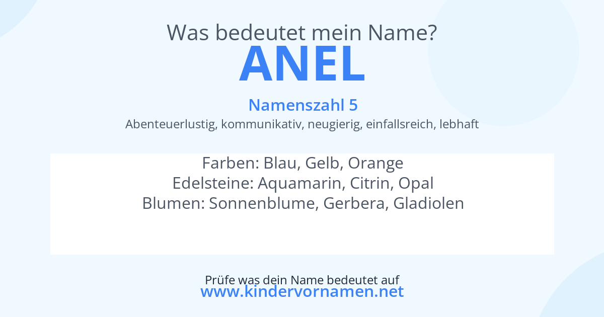 Was bedeutet der Name Anel?