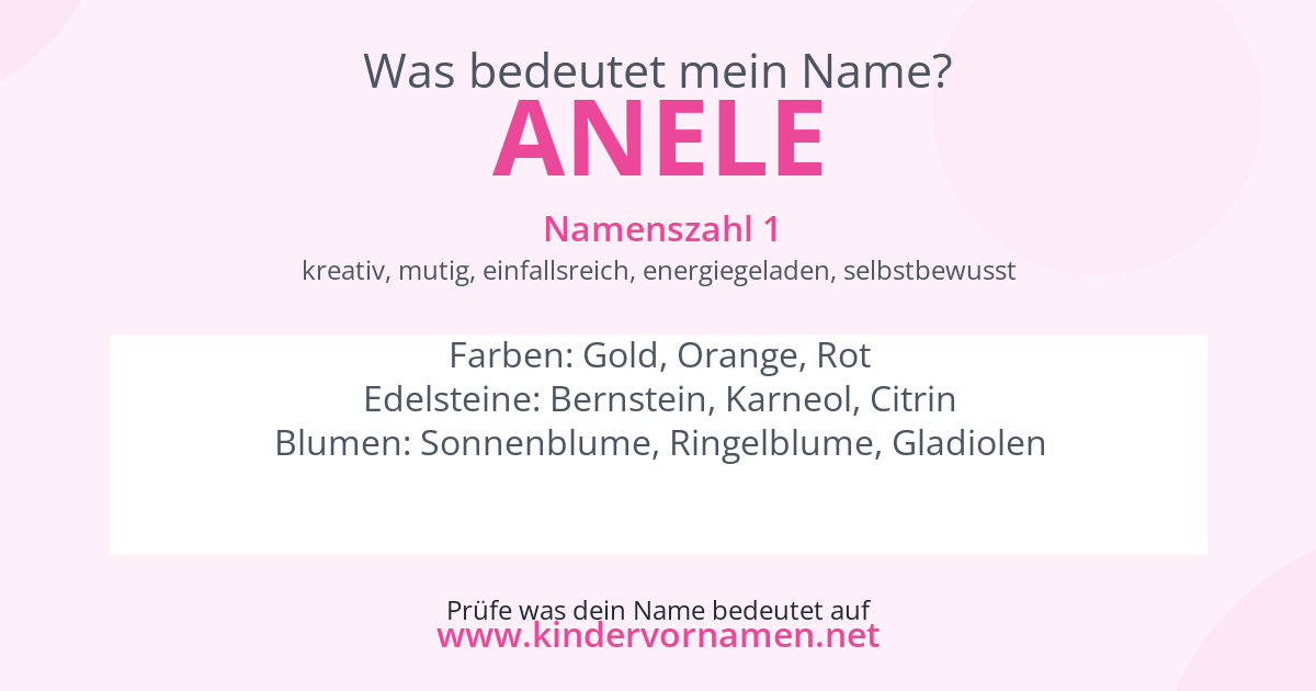 Was bedeutet der Name Anele?