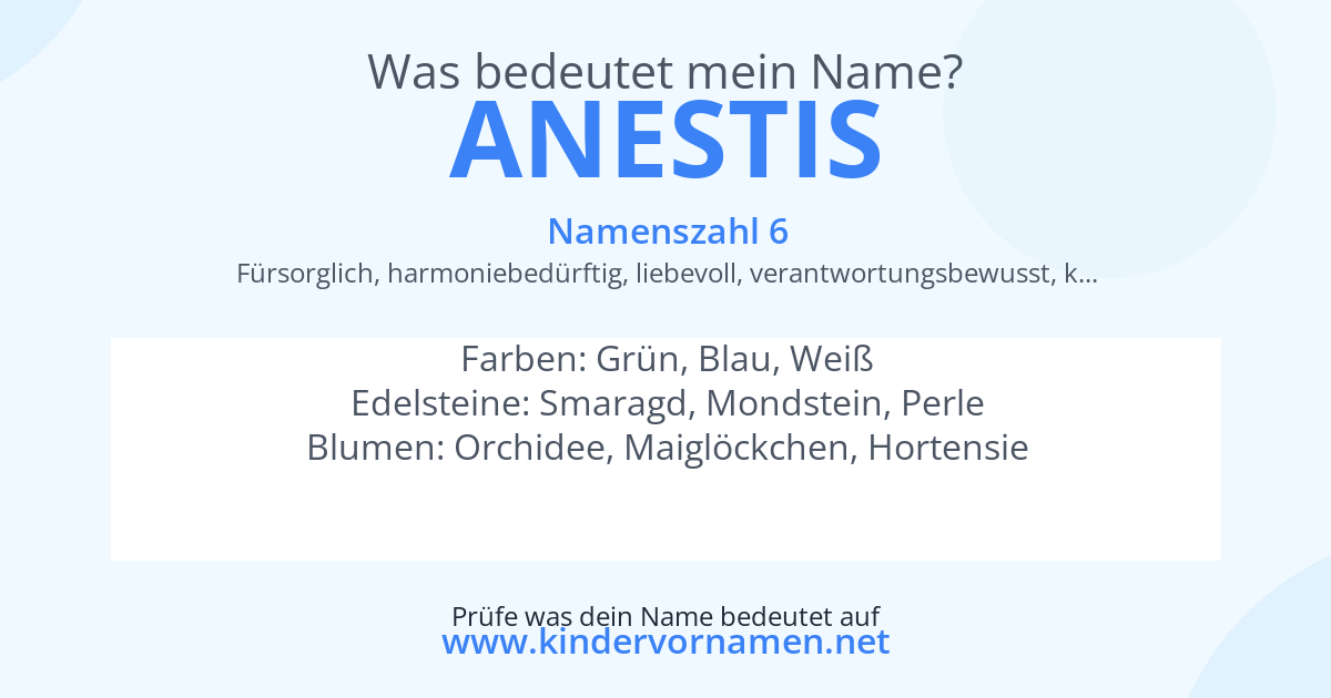 Was bedeutet der Name Anestis?