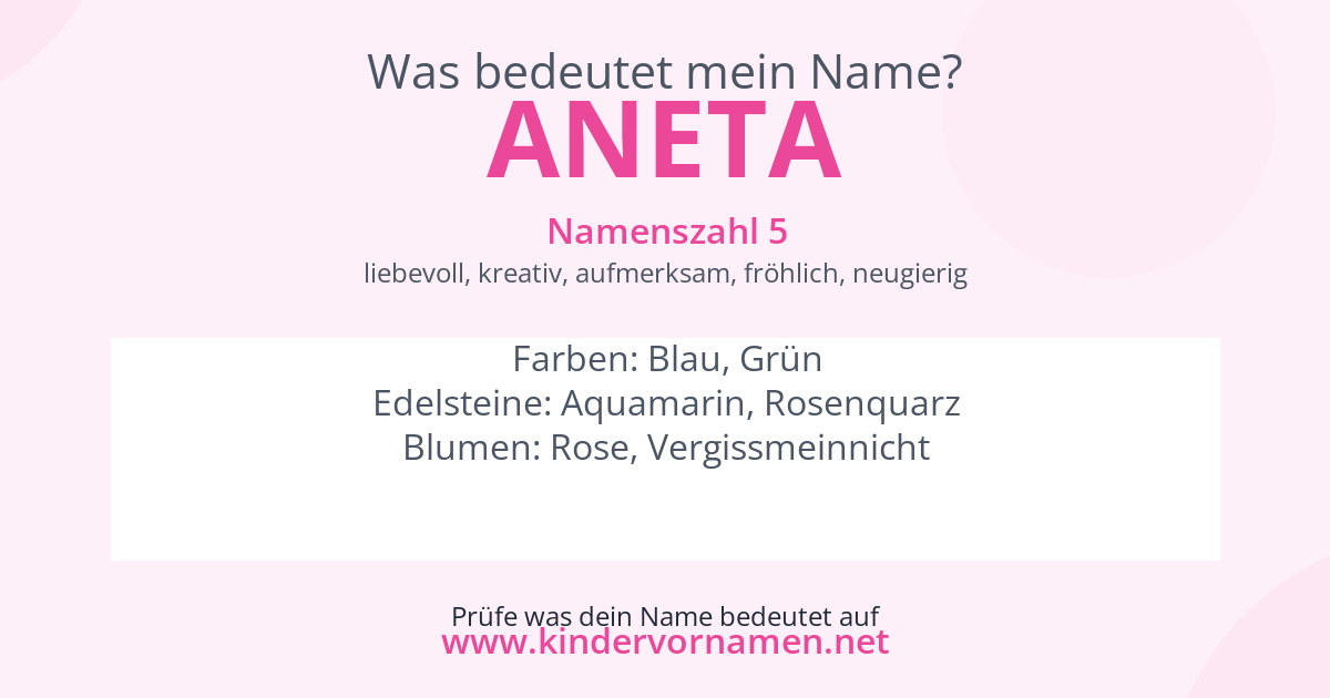 Was bedeutet der Name Aneta?