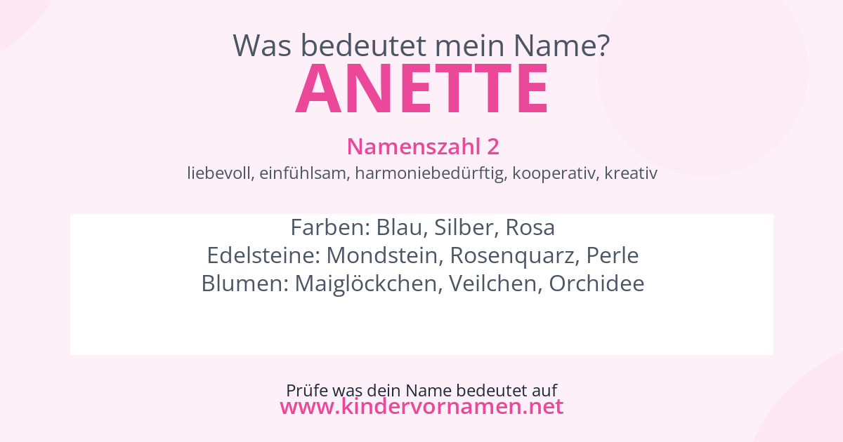 Was bedeutet der Name Anette?