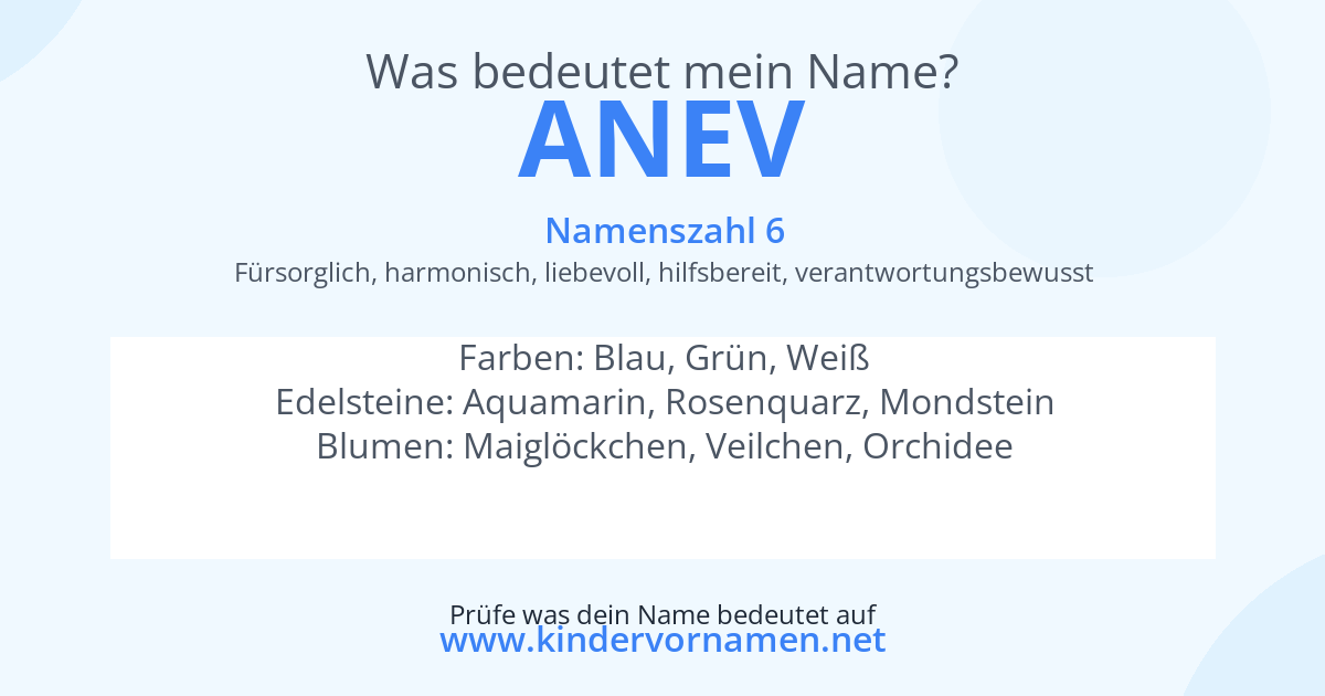 Was bedeutet der Name Anev?