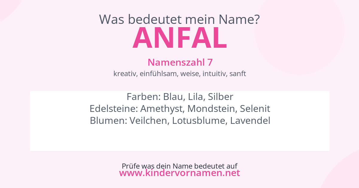 Was bedeutet der Name Anfal?