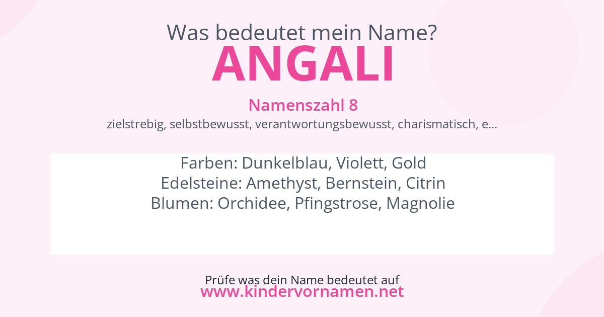 Was bedeutet der Name Angali?
