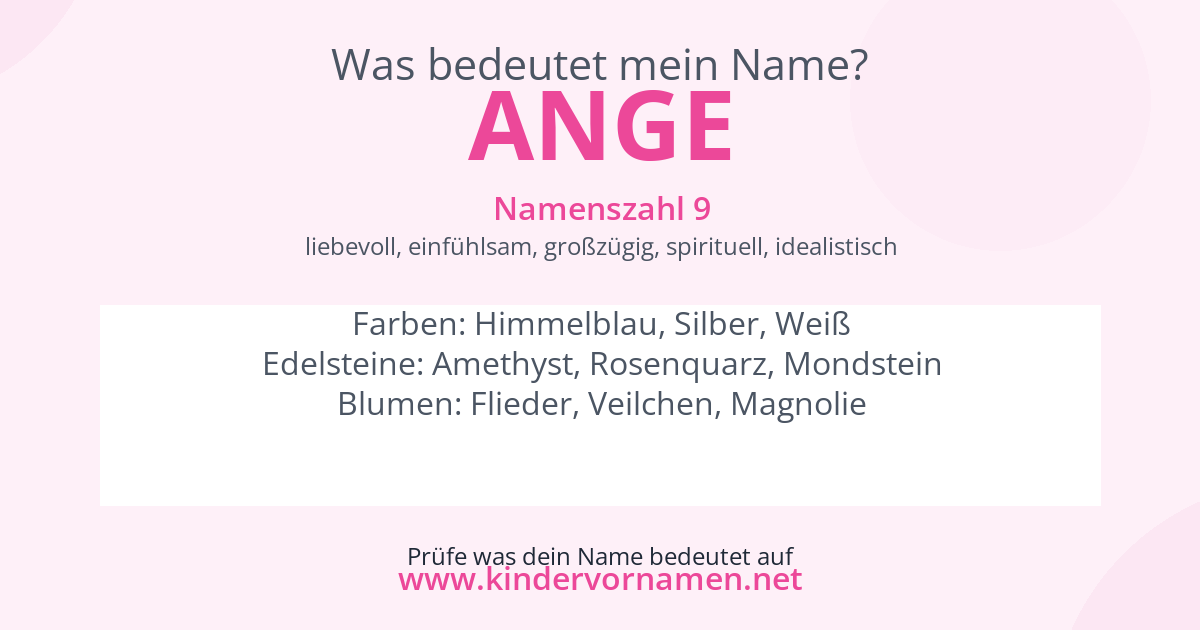 Was bedeutet der Name Ange?