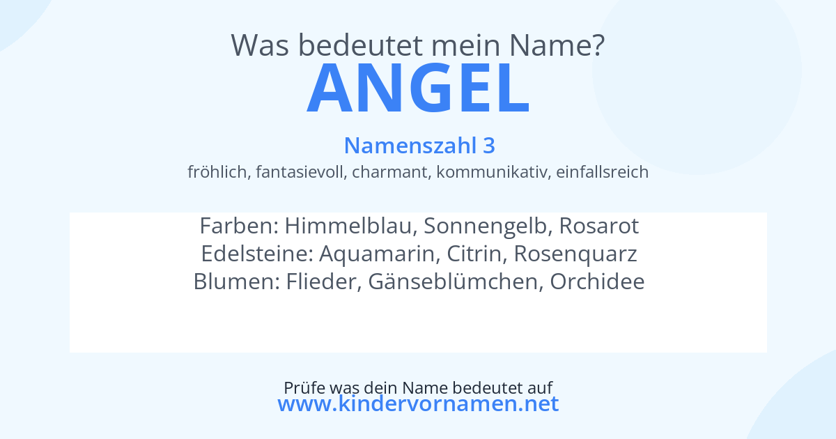 Was bedeutet der Name Angel?