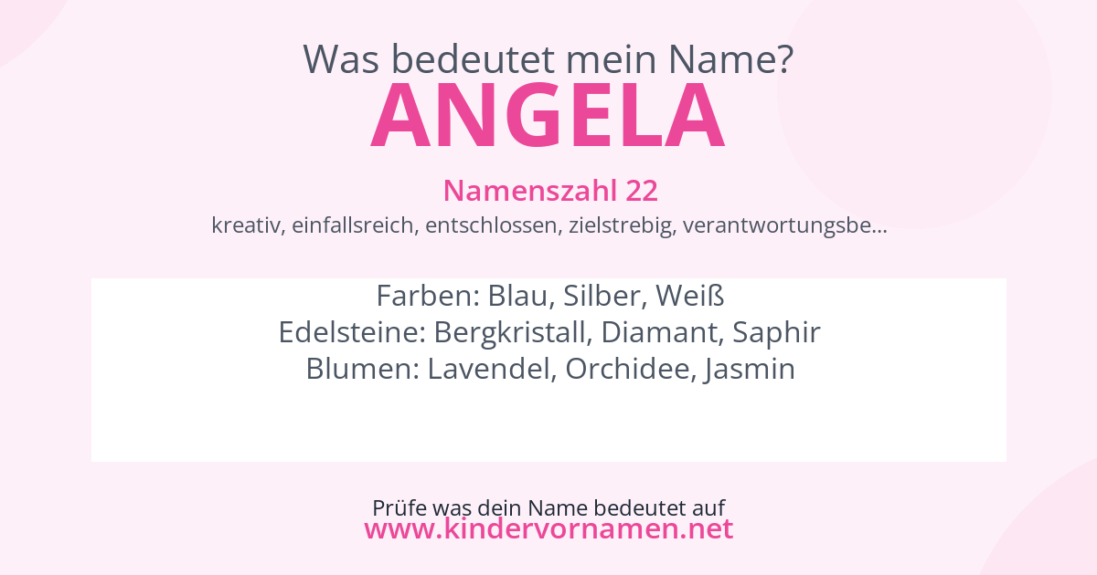 Was bedeutet der Name Angela?