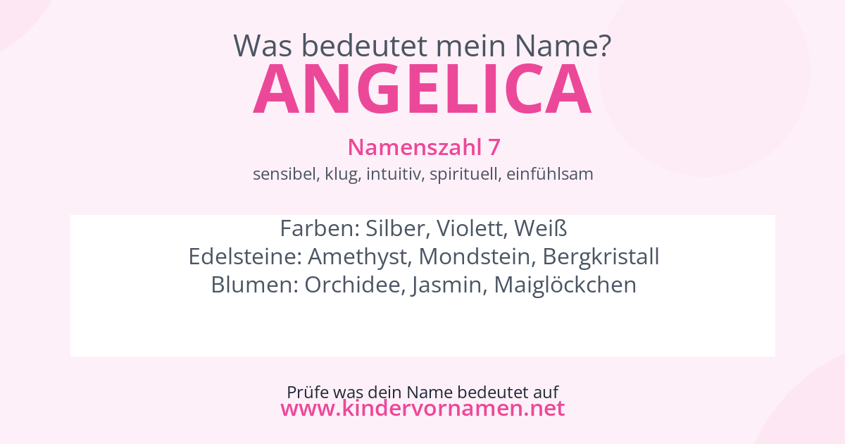 Was bedeutet der Name Angelica?