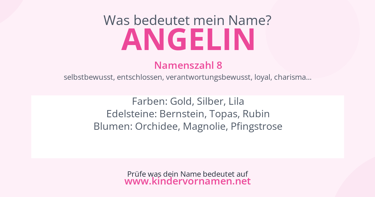 Was bedeutet der Name Angelin?