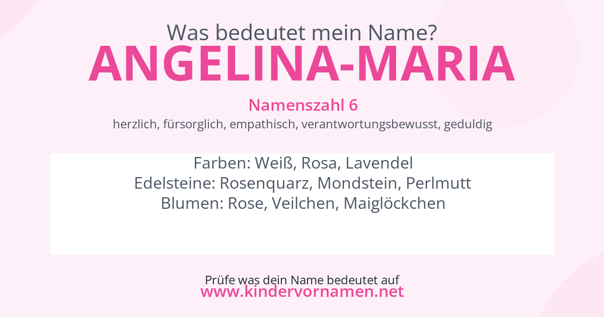 Was bedeutet der Name Angelina-Maria?