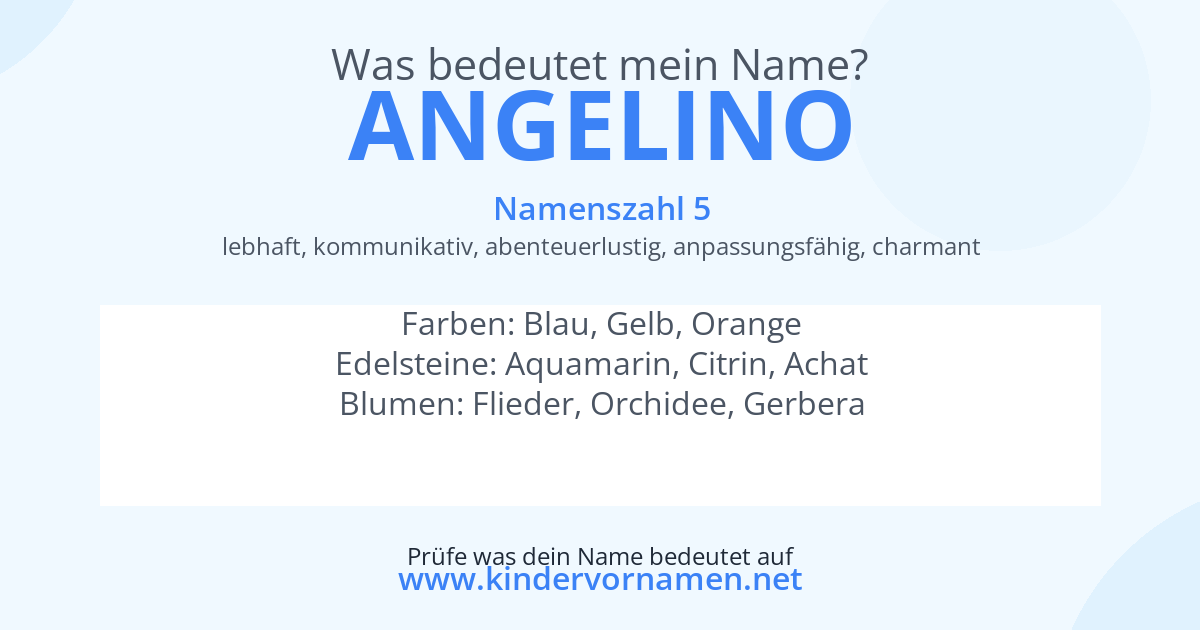 Was bedeutet der Name Angelino?