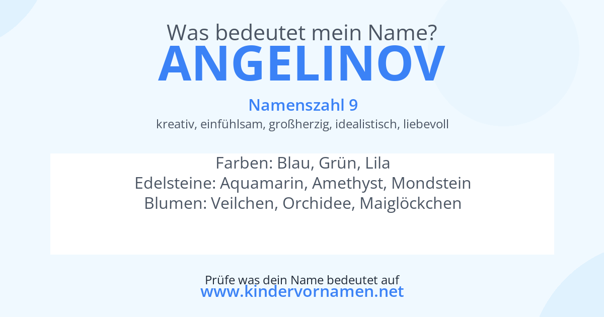 Was bedeutet der Name Angelinov?