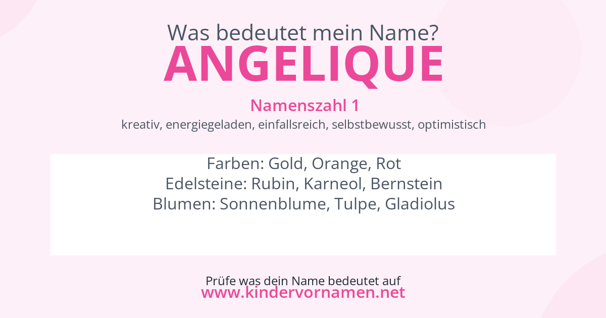 Was bedeutet der Name Angelique?