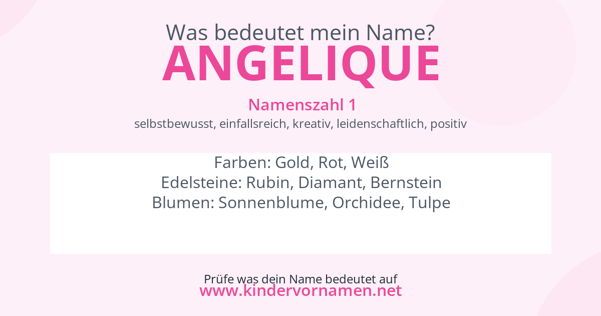 Was bedeutet der Name Angelique?
