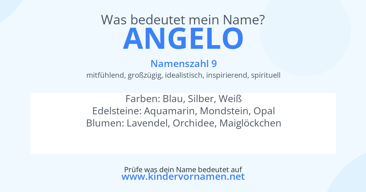 Was bedeutet der Name Angelo?