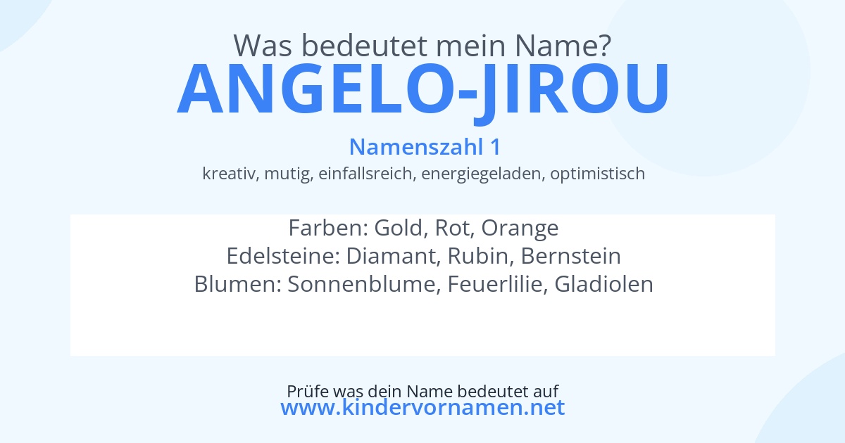 Was bedeutet der Name Angelo-Jirou?