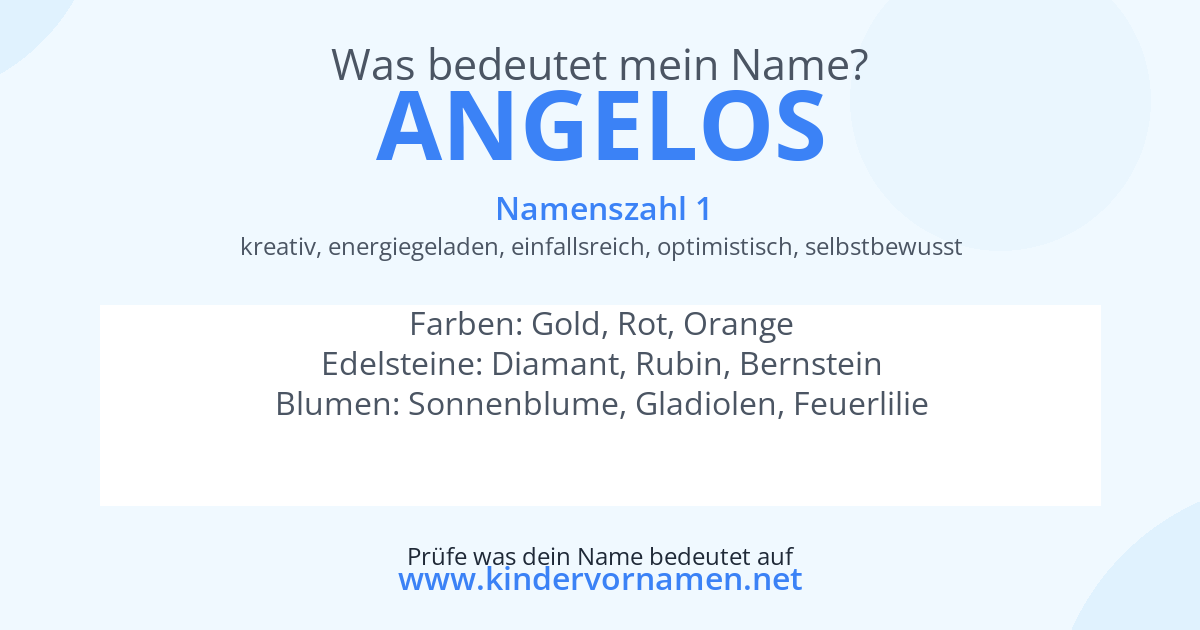 Was bedeutet der Name Angelos?