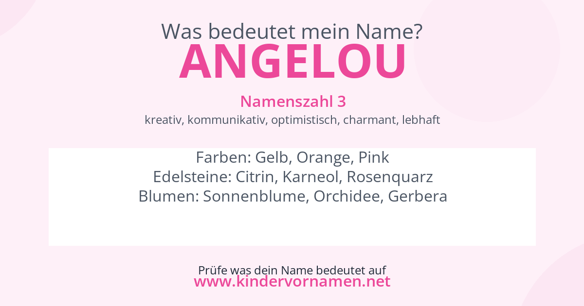 Was bedeutet der Name Angelou?