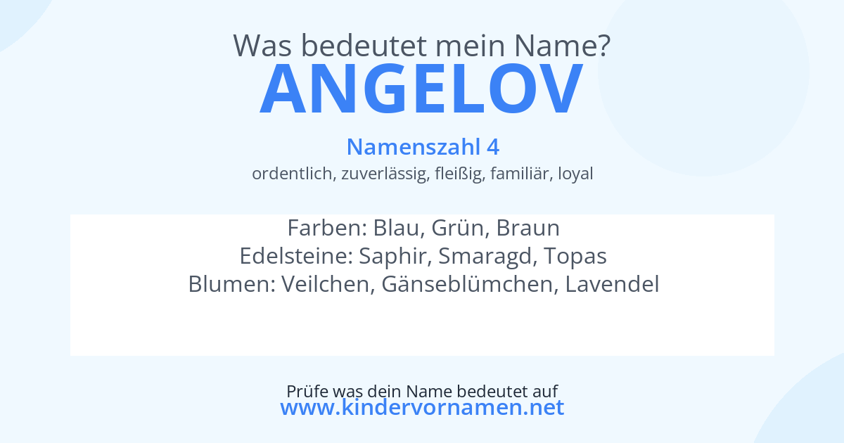 Was bedeutet der Name Angelov?