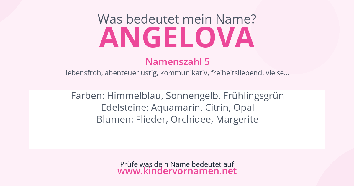 Was bedeutet der Name Angelova?